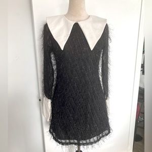NWT LF babydoll fringe dress with oversized collar